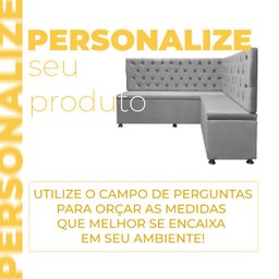 Conjunto Canto Alemão com Bau para Bar Lanchonete Capitone Cinza Claro 125x160cm Sofa Store - 7