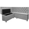 Conjunto Canto Alemão com Bau para Bar Lanchonete Capitone Cinza Claro 125x160cm Sofa Store - 3
