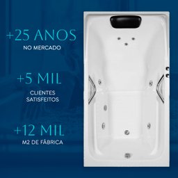 Banheira Retangular Toronto Completa com Hidro - 127v - 5