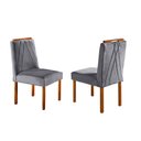 Ver imagem 3 de Conjunto Sala de Jantar 4 Lugares em Madeira Maciça Mesa Lisy e Cadeiras Veludo Móveis Mundial