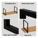 Ver imagem 5 de Kit 2 Prateleiras Industrial C/ Suporte Retangular 30x100cm