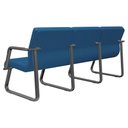 Ver imagem 5 de Cadeira Longarina 3 Lugares Recepção com Braço Pés Preto Lev P03 Crepe Azul - Lyam Decor
