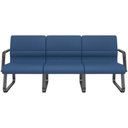 Ver imagem 1 de Cadeira Longarina 3 Lugares Recepção com Braço Pés Preto Lev P03 Crepe Azul - Lyam Decor
