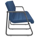 Ver imagem 2 de Cadeira Longarina 3 Lugares Recepção com Braço Pés Preto Lev P03 Crepe Azul - Lyam Decor