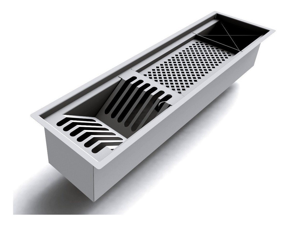 Escorredor de Calha De Inox Gourmet Embutir Ou Sobrepor Pia Alta Qualidade AJL STORE Inox Escovado - 1