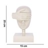 Escultura Decorativa Máscara Cego em Cerâmica Nude 25x15cm - 2