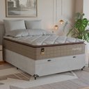 Ver imagem 7 de Cama Box Baú Casal Colchão Comfort Class Pillow Top 138x188 Bege/suede Branco
