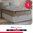 Ver imagem 5 de Cama Box Baú Casal Colchão Comfort Class Pillow Top 138x188 Bege/suede Branco