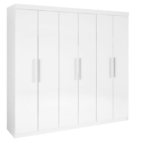 Guarda Roupa Casal 6 Portas 4 Gavetas - Leblon-branco - Móveis D'doro