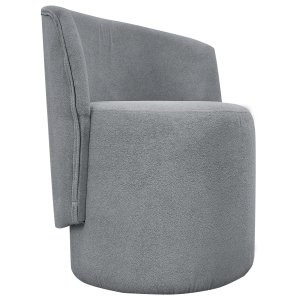 Poltrona Decorativa Organica para Sala Recepção Aura Luxo Boucle Premium Cinza