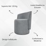 Poltrona Decorativa Organica para Sala Recepção Aura Luxo Boucle Premium Cinza - 3