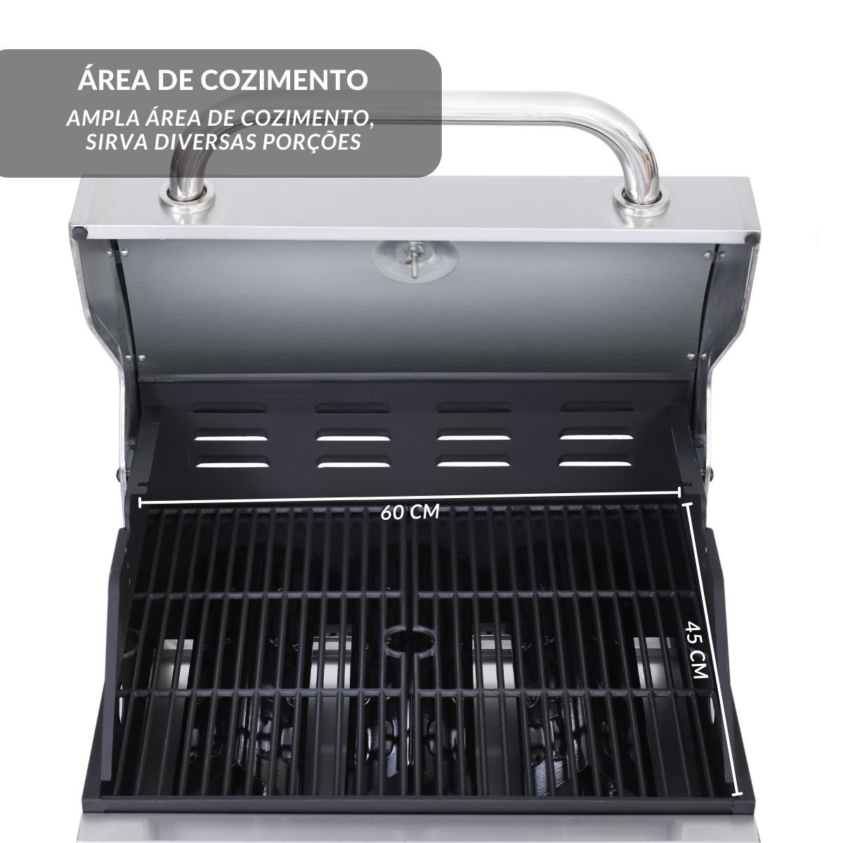 Churrasqueira de Embutir Bancada Inox a Gás 3 Queimadores Push Turn Importway Iwcg-006 - 3