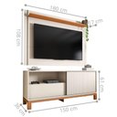 Ver imagem 3 de Bancada Charm Mondrian 1.5 + Painel Extensível Mondrian Off White Freijó