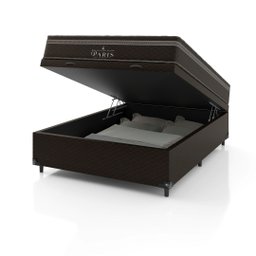 Cama Box Baú Casal + Colchão Paris Molas Ensacadas Pocket - 66x138x188cm - Jacquard - 5