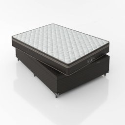 Cama Box Baú Casal + Colchão Paris Molas Ensacadas Pocket - 66x138x188cm - Jacquard - 6