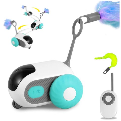 Brinquedo de Gato Pet Felino Carrinho Controle Remoto Usb Bateria Recarregavel Interativo Diversao e
