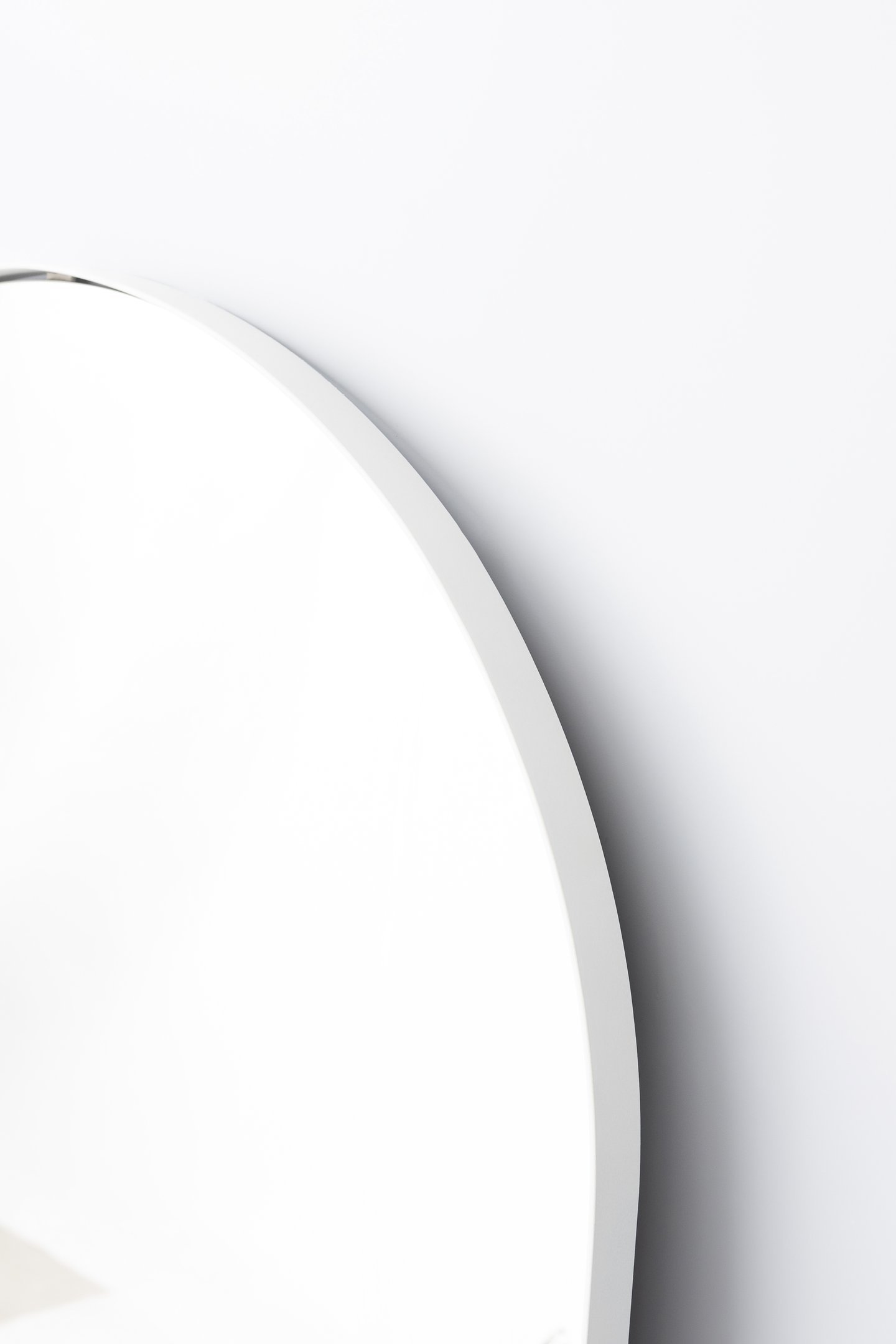 Espelho Grande Oval Com Base Reta Corpo inteiro 150 X 60 Cm Com Suporte De Chão Branco - 6