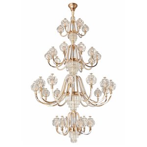 Lustre Candelabro Cristal Legítimo 36 Braços - 800w Led 127/220v Rosé Gold