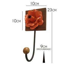 Cabideiro para Bolsas e Roupa de Parede para Quarto de Ferro Rustico Artesanal Libertas Rosas Cabide - 2