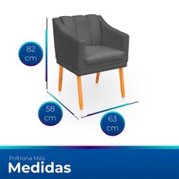 Poltrona Cadeira para Sala Confortável Moderna e Reforçada Mila Suede - 6