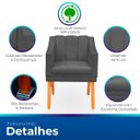 Ver imagem 3 de Poltrona Cadeira para Sala Confortável Moderna e Reforçada Mila Suede