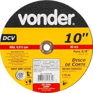 Disco de Corte 254,0x3,2x15,87 Dcv - Vonder