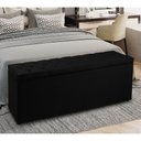 Ver imagem 2 de Calçadeira Recamier Baú King 1,95m Madrid Suede - Pallazio - Preto