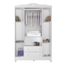 Quarto de Bebê Provençal Lisa Berço Mini Cama Guarda Roupa Infantil 4 Portas Branco Carolina Baby - 6