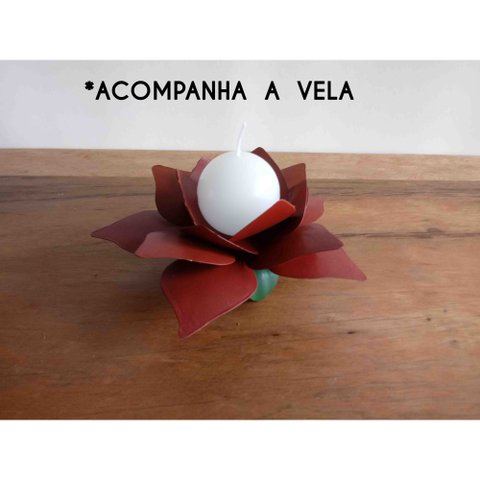 Castiçal de Vela para Decoração de Festas e Casamentos de Ferro - Vermelho
