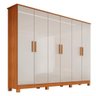Roupeiro Casal 6 Portas 4 Gavetas 220 Cm Nina Bianchi Nature/off White - 1