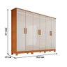 Roupeiro Casal 6 Portas 4 Gavetas 220 Cm Nina Bianchi Nature/off White - 4