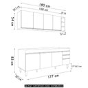 Ver imagem 4 de Armário Cozinha e Balcão para Pia 180cm Dallas Cinza - Lumil