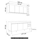 Ver imagem 4 de Armário Cozinha e Balcão para Pia 180cm Dallas Cinza - Lumil