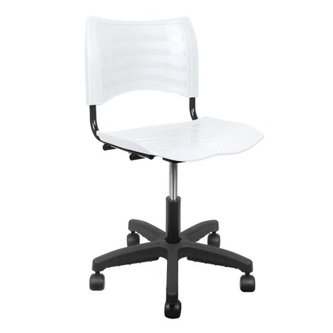 Cadeira Secretaria Giratoria Plastica Iso Turim com Regulagem de Altura Branca Popmov Cadeira Iso Gi