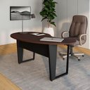 Ver imagem 1 de Mesa para Escritório Mesa Linear Orgânica sem Gavetas MDP 175cm Louro Preto F5 Office