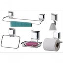 Ver imagem 3 de Conjunto Kit Banheiro Inox Ventosa 5 Peças Sucção Future