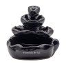 Incensário Cascata Flor de Lótus 4 Quedas Preto Cerâmica 10cm - 2