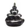 Incensário Cascata Flor de Lótus 4 Quedas Preto Cerâmica 10cm - 1