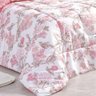 Kit Edredom Real Casal Super King Micro Percal 200 Fios 03 Peças Rosa Floral - 1