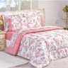 Kit Edredom Real Casal Super King Micro Percal 200 Fios 03 Peças Rosa Floral - 3