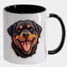 Caneca Branca com Interna Preta Y5 Rottweiler Arte Feliz - 1