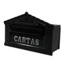 Caixa de Correio Tijolinho Popular 12x25 para Muro Preta com Cinza - 3