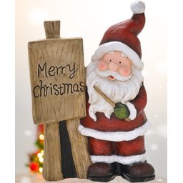 Enfeite Natalino Papai Noel Quadro Porcelana Estatueta 44cm - 2