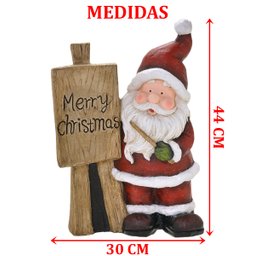 Enfeite Natalino Papai Noel Quadro Porcelana Estatueta 44cm - 3
