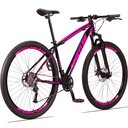 Ver imagem 3 de Bicicleta Aro 29 Spaceline Vega 27v Câmbios Shimano Altus Freio a Disco Preto e Rosa Tam: 15