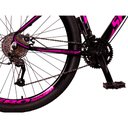 Ver imagem 6 de Bicicleta Aro 29 Spaceline Vega 27v Câmbios Shimano Altus Freio a Disco Preto e Rosa Tam: 15