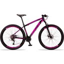 Ver imagem 1 de Bicicleta Aro 29 Spaceline Vega 27v Câmbios Shimano Altus Freio a Disco Preto e Rosa Tam: 15
