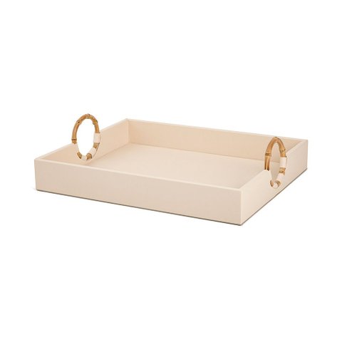Bandeja Decorativa em Mdf com Revestimento em Pu Bege 44cm 18239g Mart