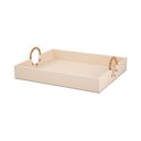 Ver imagem 1 de Bandeja Decorativa em Mdf com Revestimento em Pu Bege 44cm 18239g Mart