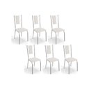 Ver imagem 1 de Kit 6 Cadeiras Sala Jantar Lisboa C076 6 Un Cromada/branco 106 - Kappesberg